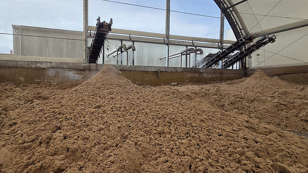 Kartoffelpülpe als feuchter Nebenstrom aus der industriellen Kartoffelstärkeproduktion.