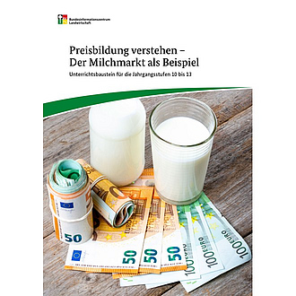 Titelbild des Unterrichtsbausteins "Preisbildung verstehen - Der Milchpreis als Beispiel"