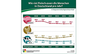 BZL-Infografik: Wie viel Fleisch essen die Menschen in Deutschland pro Jahr?
