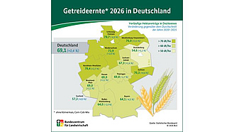 Vorschau Infografik "Getreideernte 2023 in Deutschland"